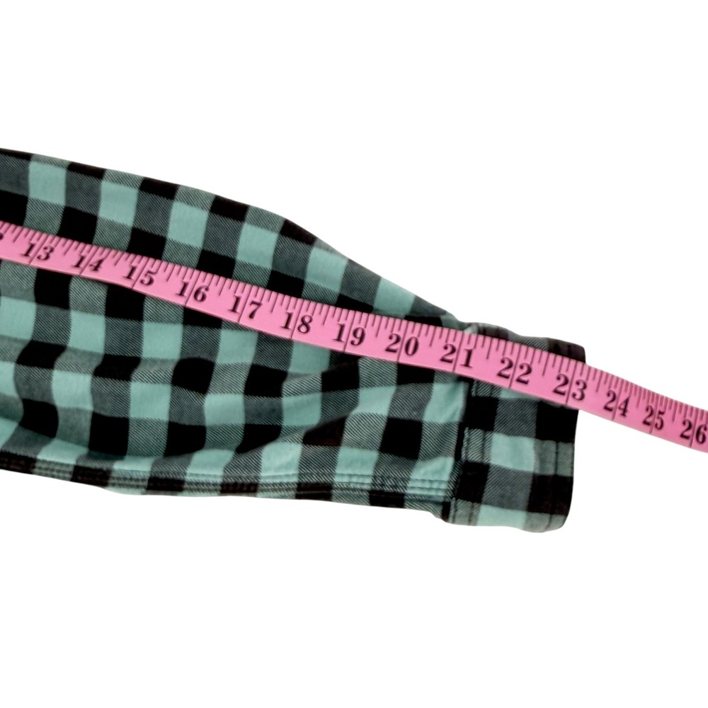 Carhartt Plaid Button Down Women L 12/14 Mint Brown Cotton Stretch Long Sleeve - Picture 9 of 10